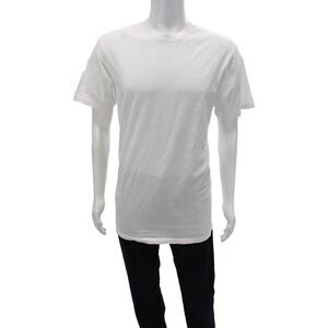 Talentless Mens Basic White Cotton Crew Neck Short Sleeve T-Shirt Size L